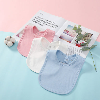 Unisex Solid Color Cartoon Embroidered Baby Bibs