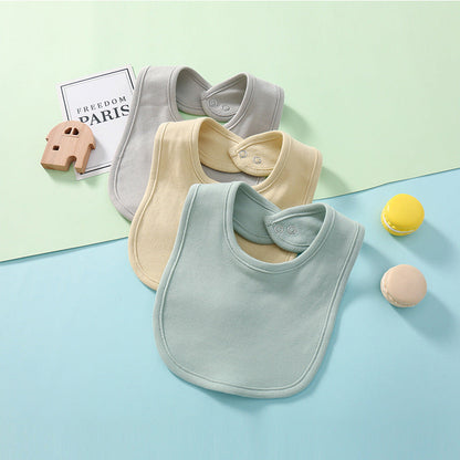 Unisex Solid Color Cartoon Embroidered Baby Bibs