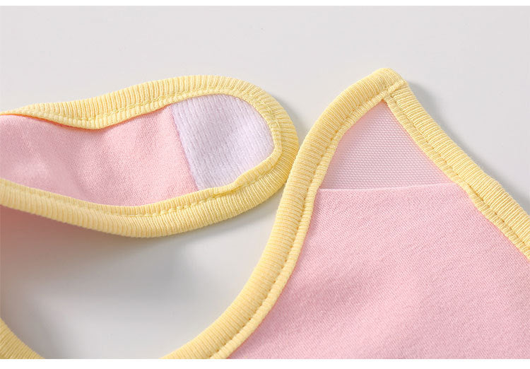 Unisex Solid Color Cartoon Embroidered Baby Bibs