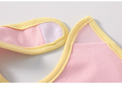Unisex Solid Color Cartoon Embroidered Baby Bibs