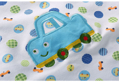 Unisex Solid Color Cartoon Embroidered Baby Bibs