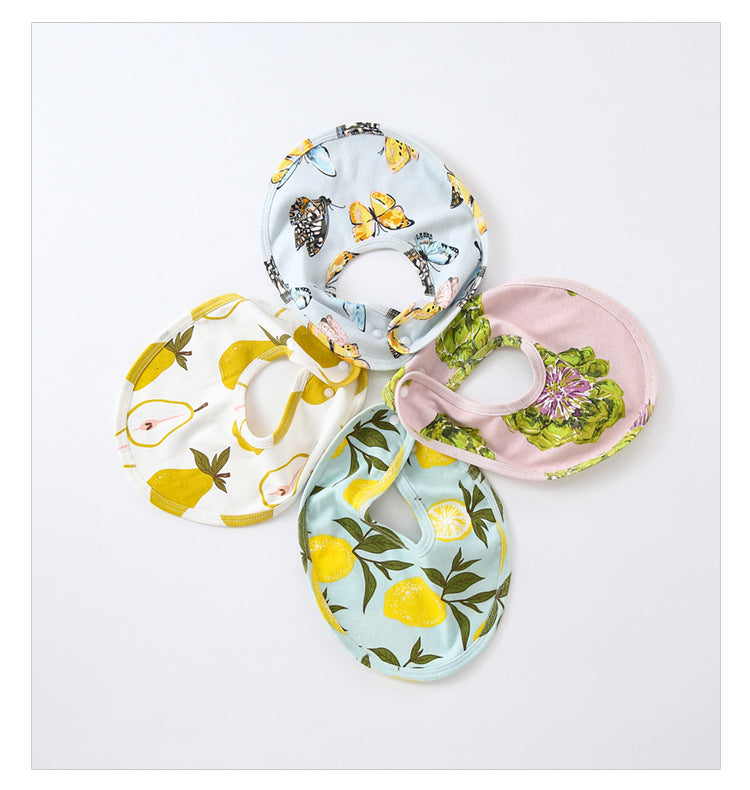 Unisex Fruit Butterfly Print Baby Bibs Wholesale