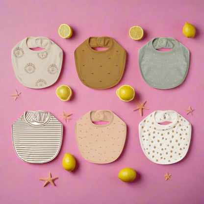 Unisex Striped Flower Fruit Animals Print Baby Bibs