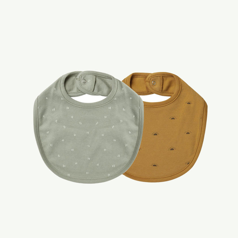Unisex Striped Flower Fruit Animals Print Baby Bibs