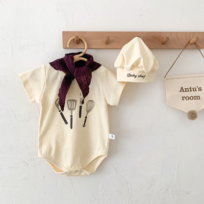 Baby Girls Boys Letters Checked Cartoon Print Rompers Baby Bibs Accessories Hats Wholesale 220518425