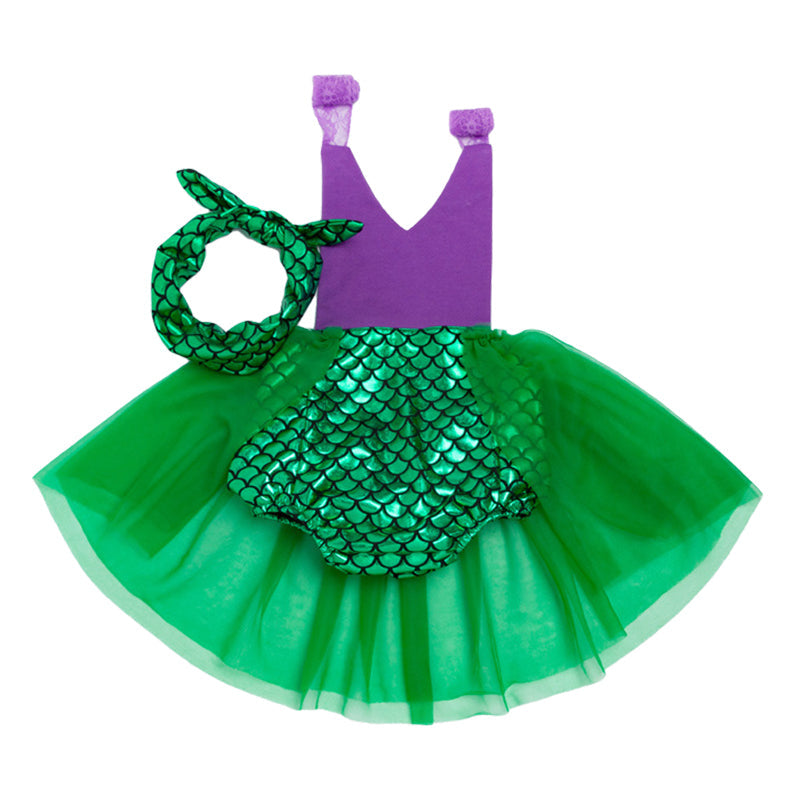 Baby Girls Embroidered Print Rompers And Headwear
