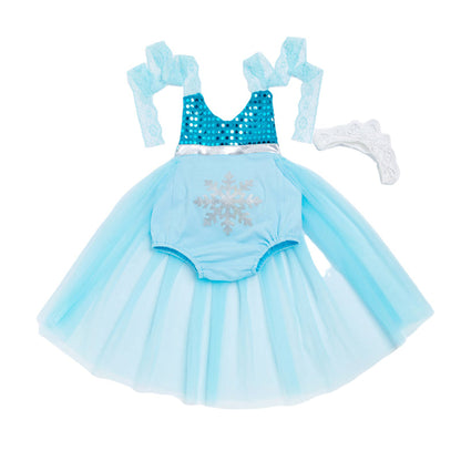 Baby Girls Embroidered Print Rompers And Headwear