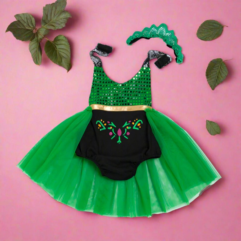 Baby Girls Embroidered Print Rompers And Headwear