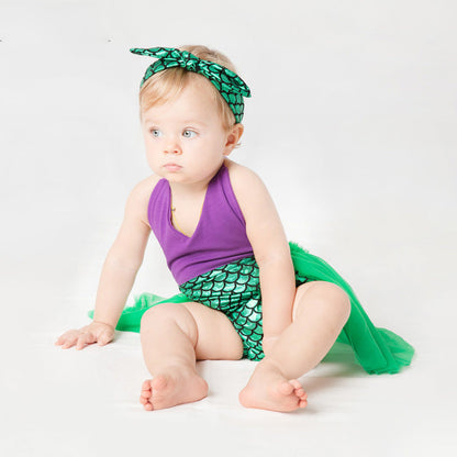Baby Girls Embroidered Print Rompers And Headwear