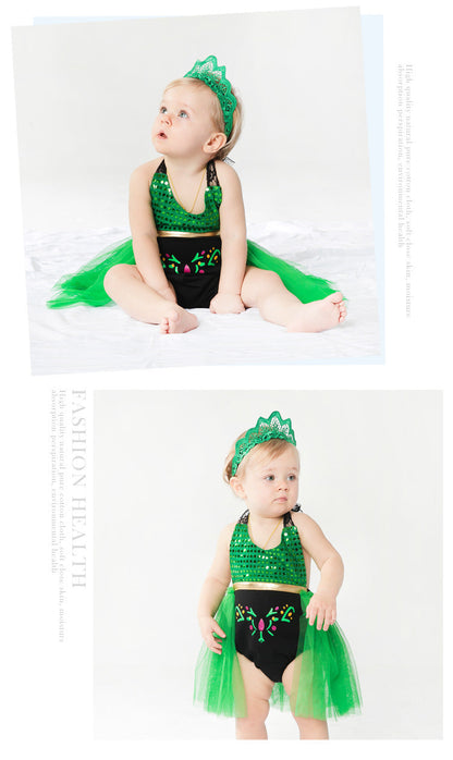 Baby Girls Embroidered Print Rompers And Headwear