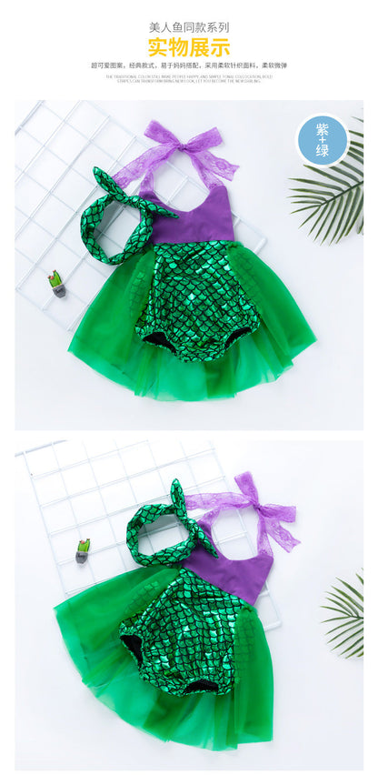 Baby Girls Embroidered Print Rompers And Headwear
