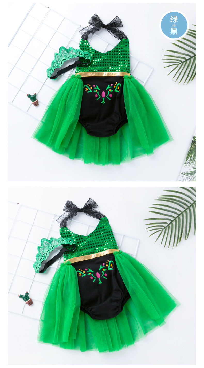 Baby Girls Embroidered Print Rompers And Headwear