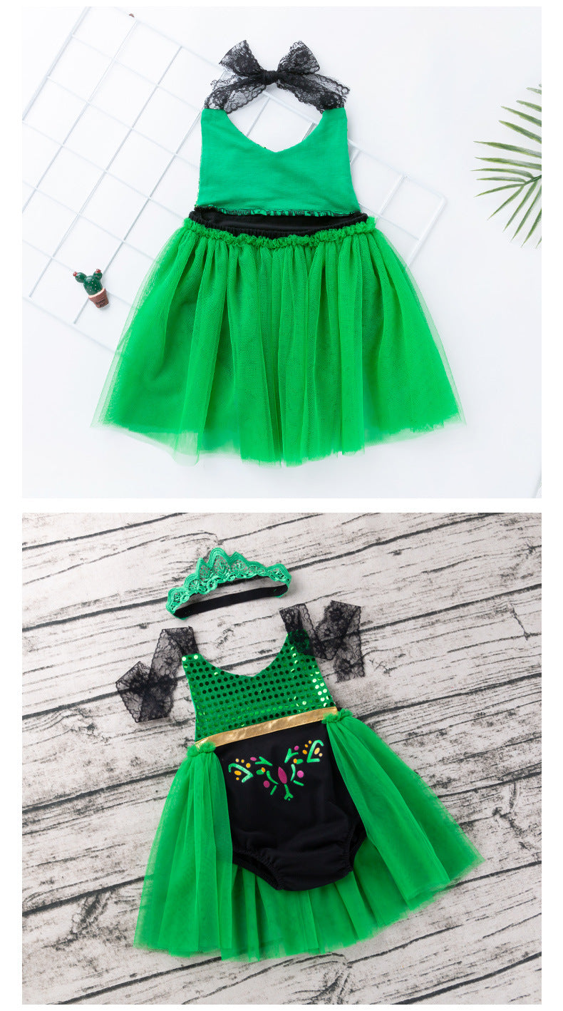 Baby Girls Embroidered Print Rompers And Headwear