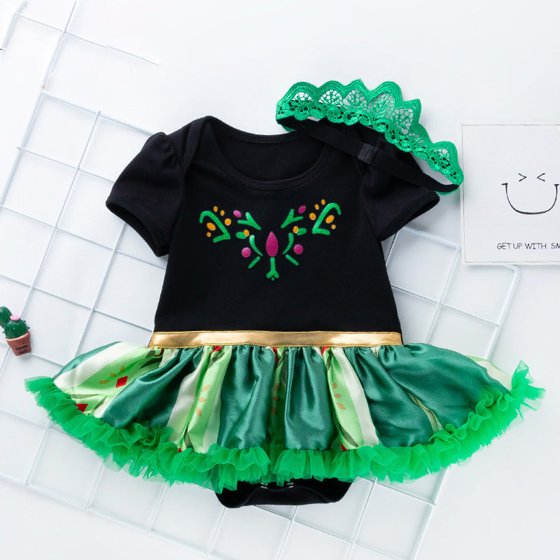 Baby Girls Embroidered Dresses And Accessories Headwear