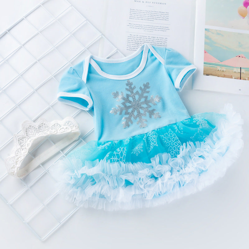 Baby Girls Embroidered Dresses And Accessories Headwear