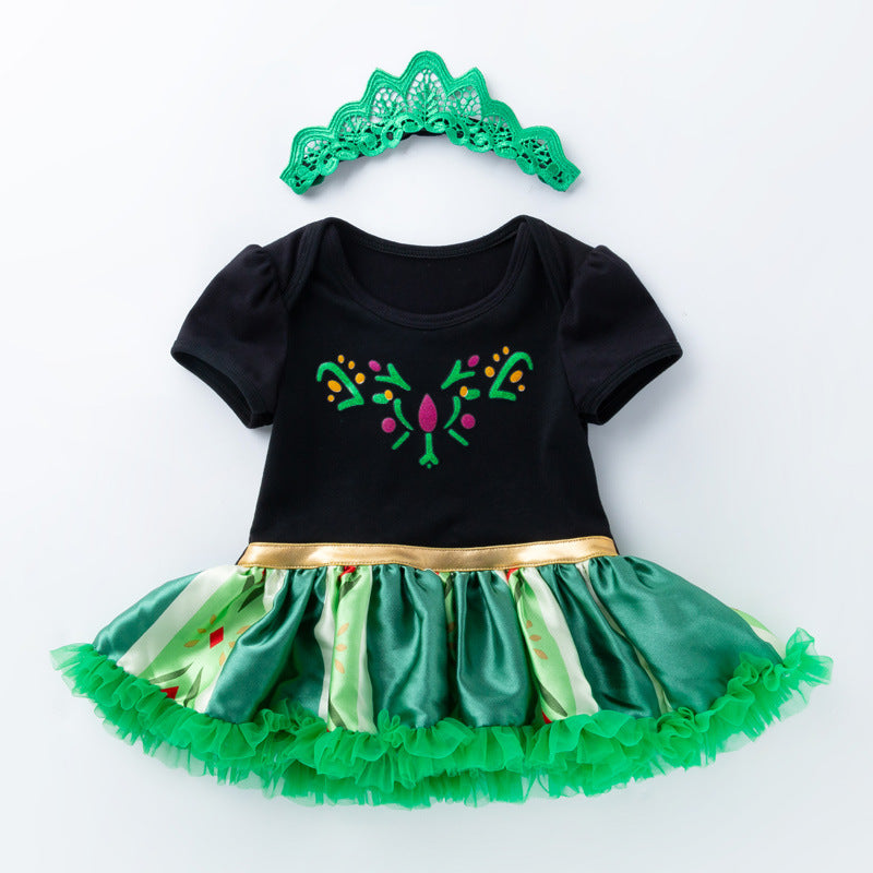 Baby Girls Embroidered Dresses And Accessories Headwear