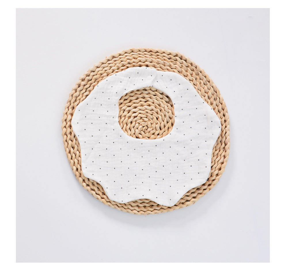 Unisex Polka dots Cartoon Print Baby Bibs