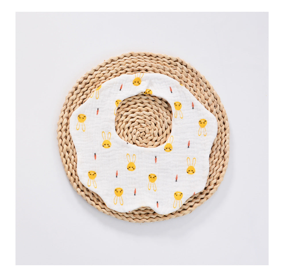 Unisex Polka dots Cartoon Print Baby Bibs