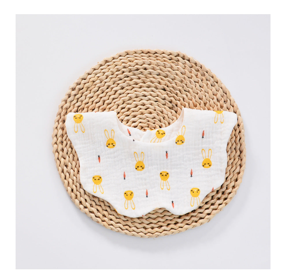 Unisex Polka dots Cartoon Print Baby Bibs