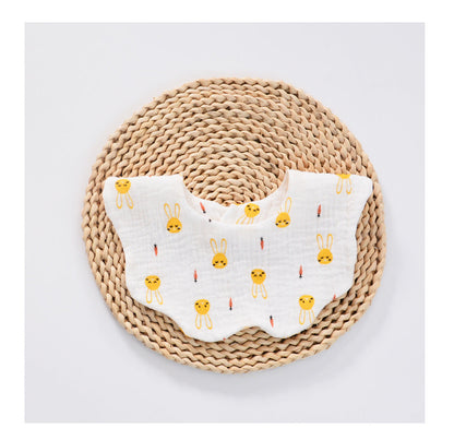 Unisex Polka dots Cartoon Print Baby Bibs
