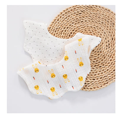 Unisex Polka dots Cartoon Print Baby Bibs