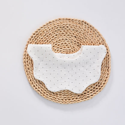 Unisex Polka dots Cartoon Print Baby Bibs