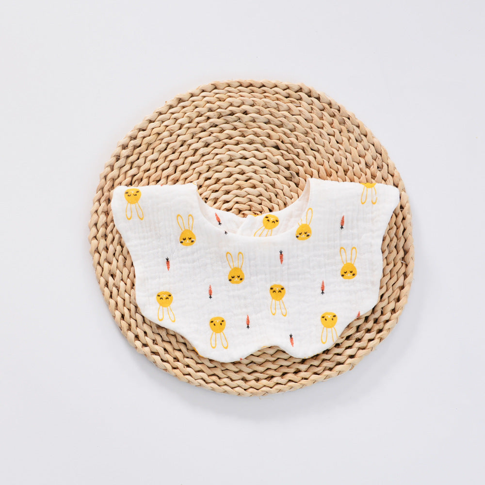 Unisex Polka dots Cartoon Print Baby Bibs