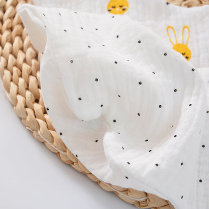 Unisex Polka dots Cartoon Print Baby Bibs