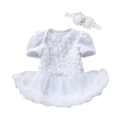 Baby Girls Flower Lace Dresses Accessories Headwear