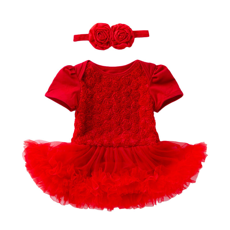 Baby Girls Flower Lace Dresses Accessories Headwear