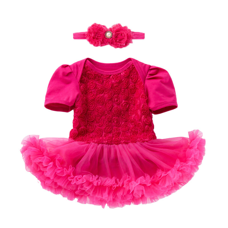 Baby Girls Flower Lace Dresses Accessories Headwear