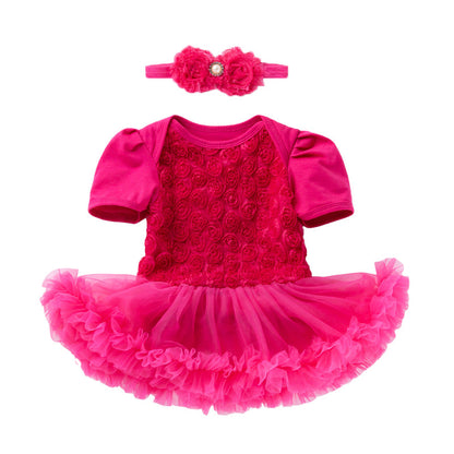 Baby Girls Flower Lace Dresses Accessories Headwear