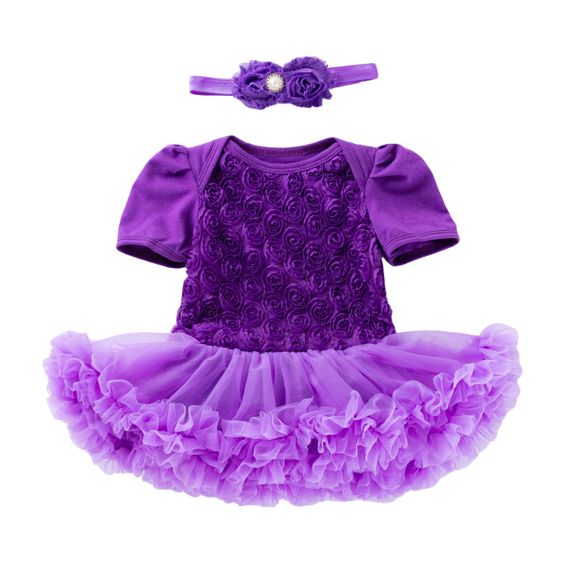 Baby Girls Flower Lace Dresses Accessories Headwear