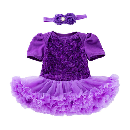 Baby Girls Flower Lace Dresses Accessories Headwear