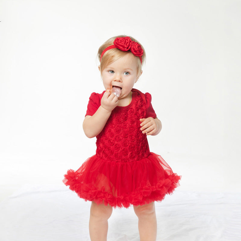 Baby Girls Flower Lace Dresses Accessories Headwear