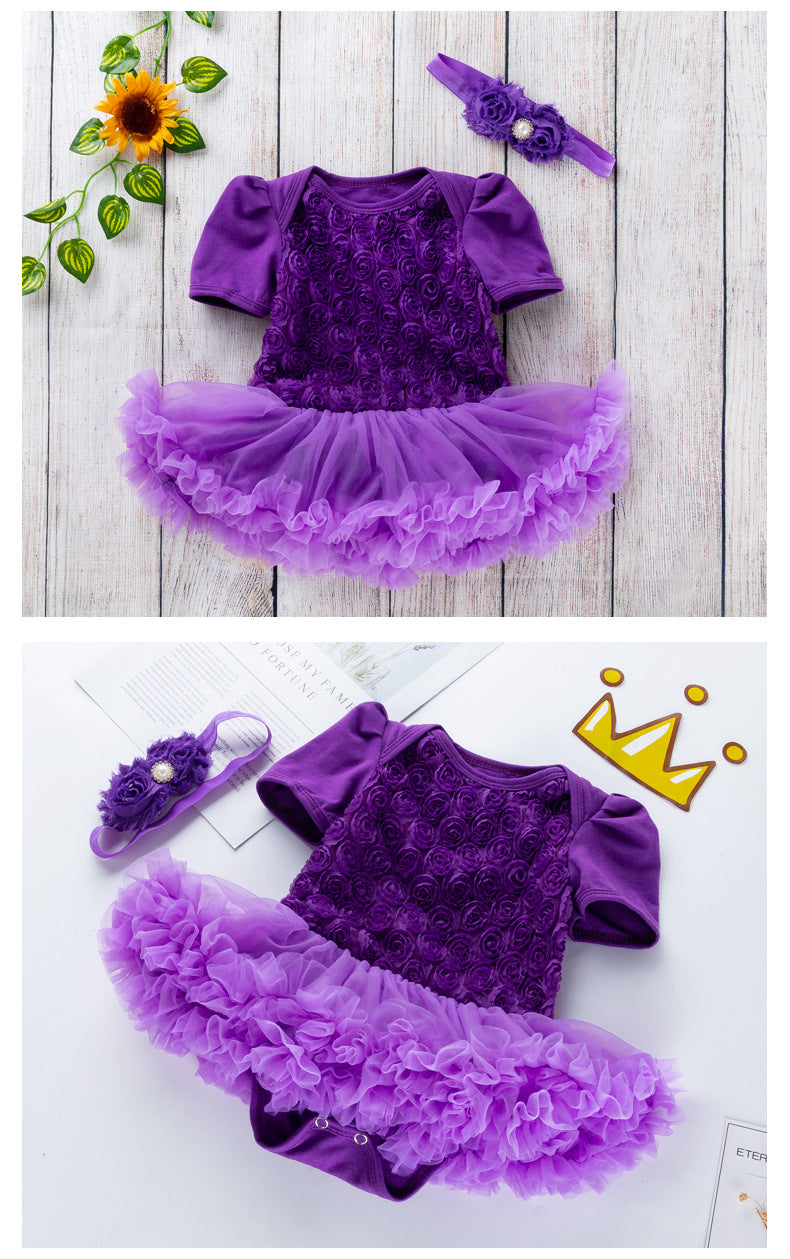 Baby Girls Flower Lace Dresses Accessories Headwear