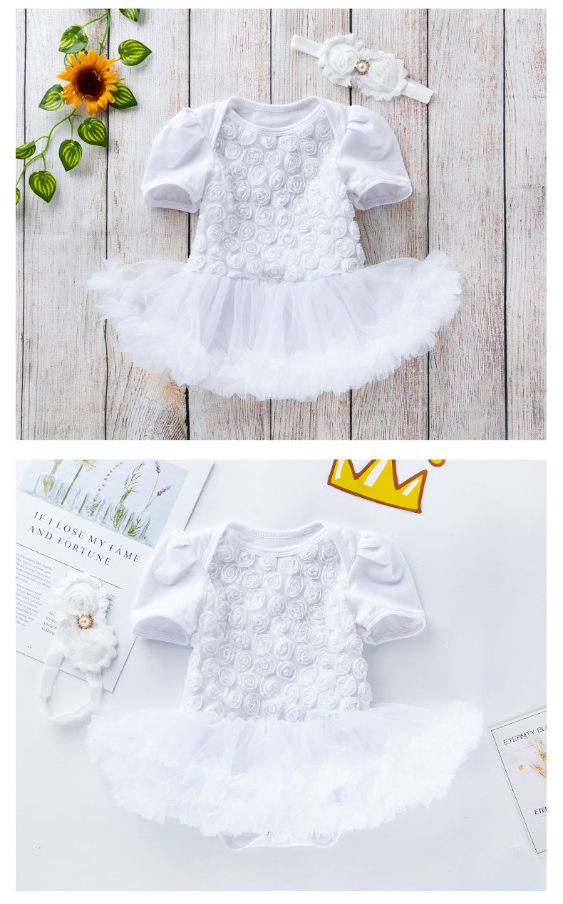 Baby Girls Flower Lace Dresses Accessories Headwear