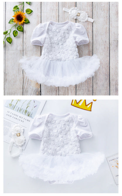 Baby Girls Flower Lace Dresses Accessories Headwear