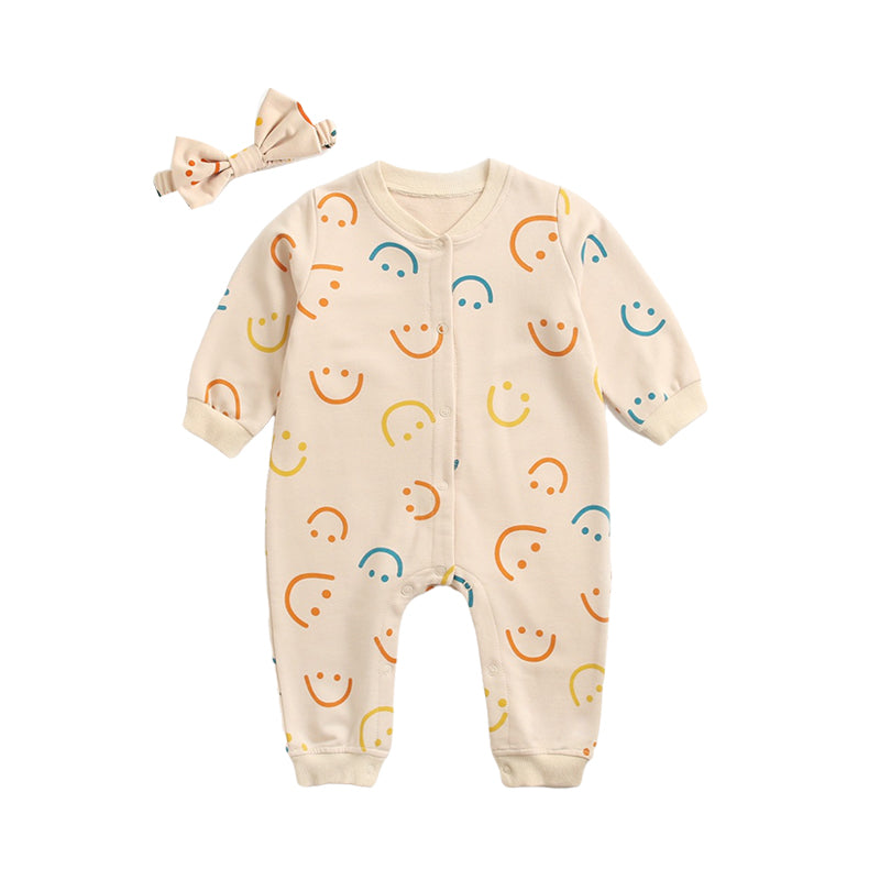 Baby Girls Rompers And Jumpsuits And Bow Headwear