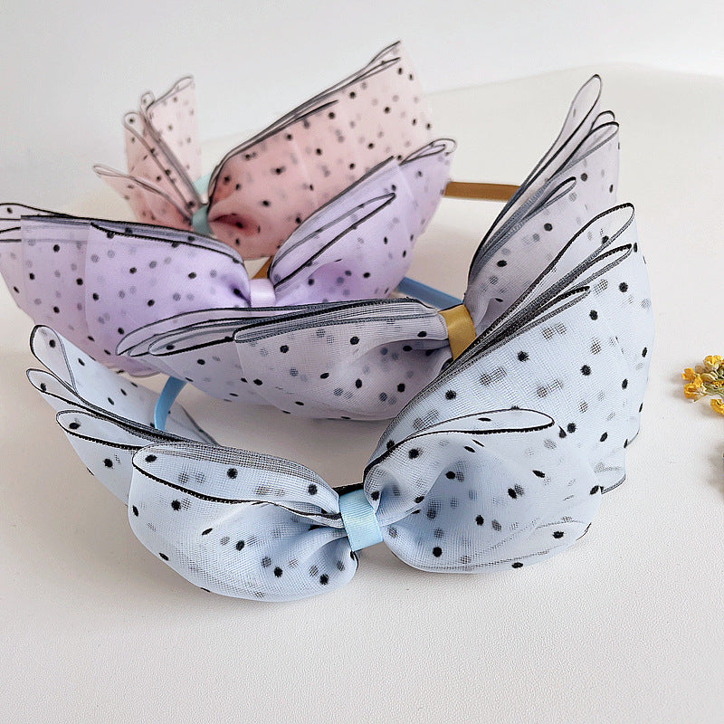 Girls Polka dots Bow Accessories Headwear