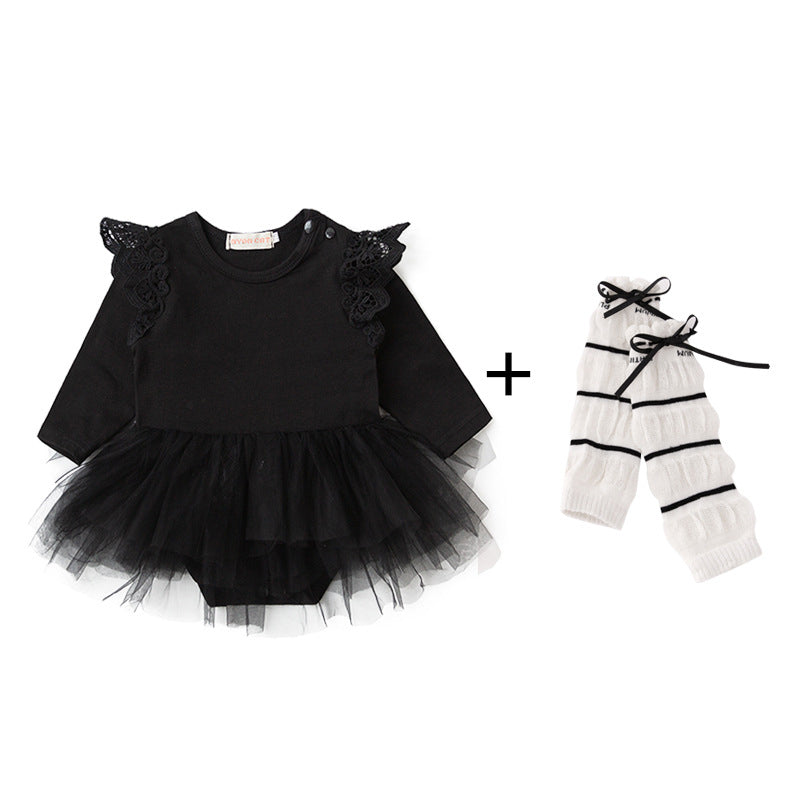 Baby Girls Solid Color Rompers And Accessories Headwear Socks Wholesale 220616226