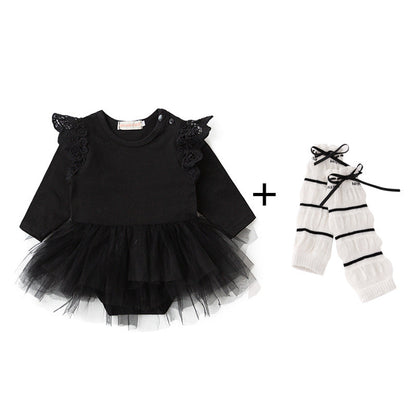 Baby Girls Solid Color Rompers And Accessories Headwear Socks Wholesale 220616226