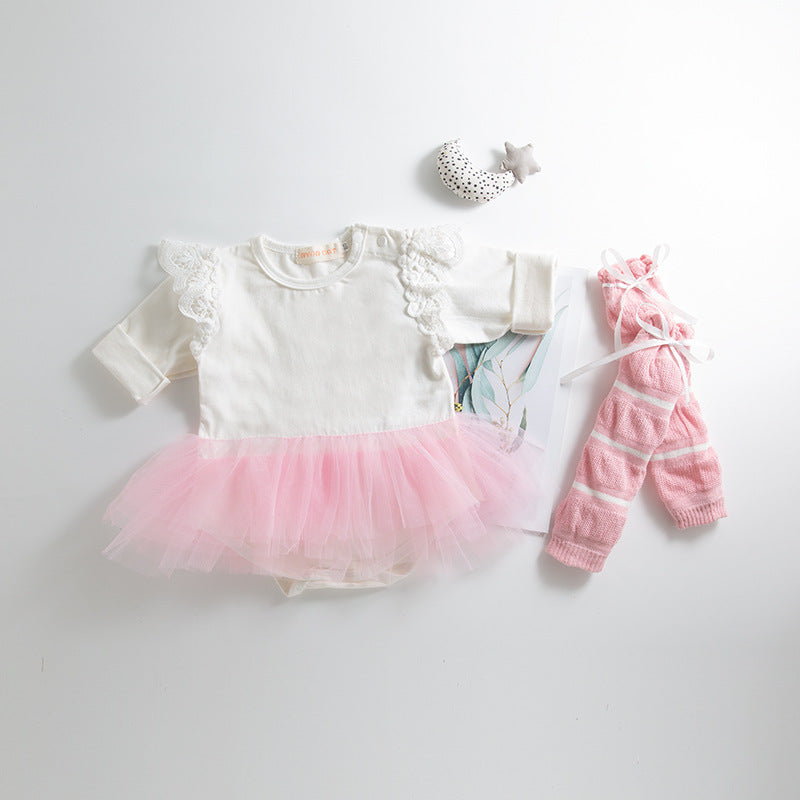 Baby Girls Solid Color Rompers And Accessories Headwear Socks Wholesale 220616226