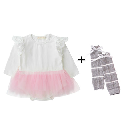 Baby Girls Solid Color Rompers And Accessories Headwear Socks Wholesale 220616226