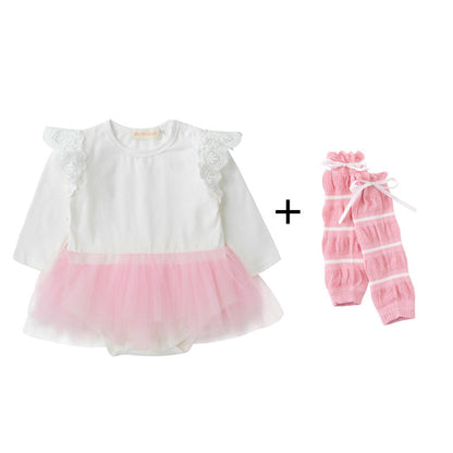Baby Girls Solid Color Rompers And Accessories Headwear Socks Wholesale 220616226