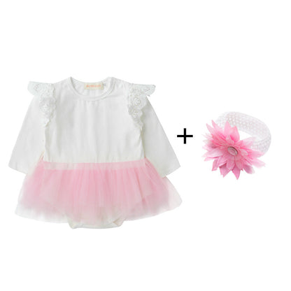 Baby Girls Solid Color Rompers And Accessories Headwear Socks Wholesale 220616226