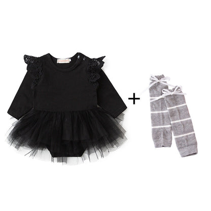 Baby Girls Solid Color Rompers And Accessories Headwear Socks Wholesale 220616226