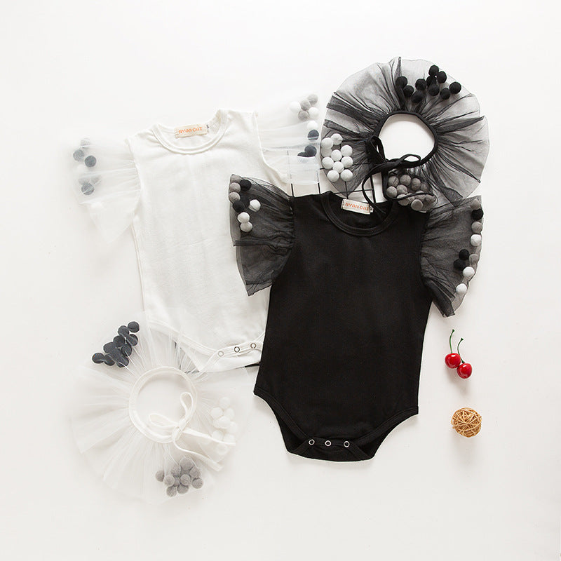 Baby Girls Solid Color Rompers And Accessories Socks Wholesale 220616229
