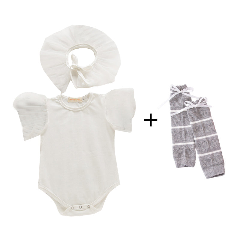 Baby Girls Solid Color Rompers And Accessories Socks Wholesale 220616229