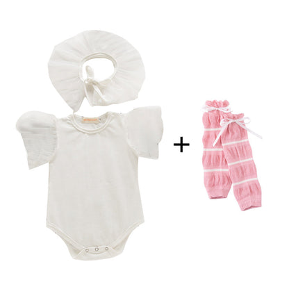 Baby Girls Solid Color Rompers And Accessories Socks Wholesale 220616229